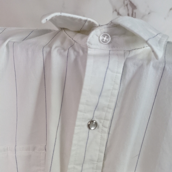 Vintage Roper Shirt Mens Snap Button White  Short Sleeve Size XL Stripe … - Picture 7 of 11